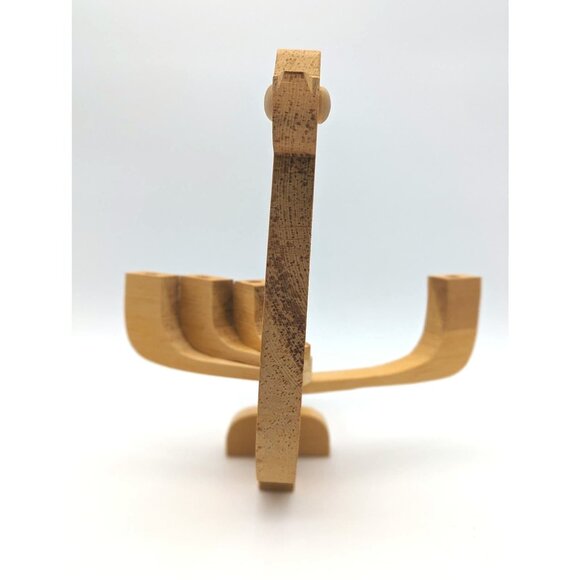 1970's Scandinavian Design Vintage Wooden Dove Bird Candelabra Candle Holder - Picture 6 of 8